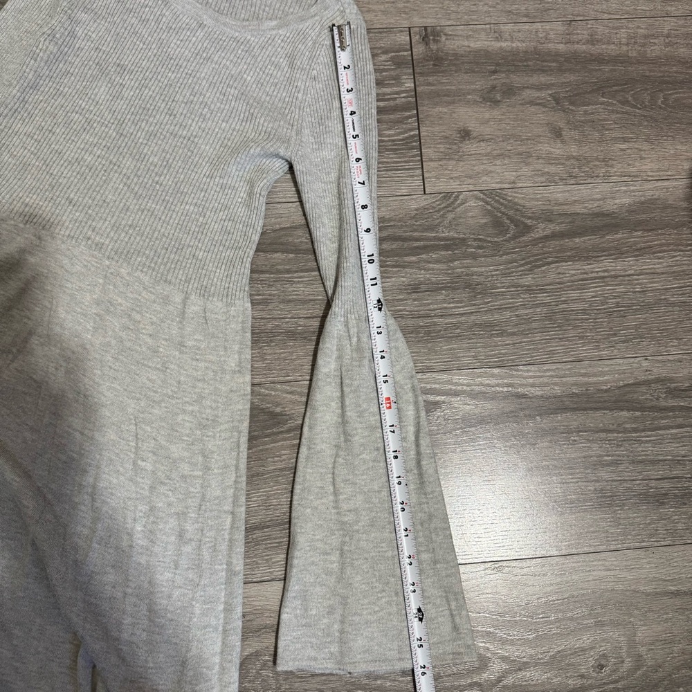 American Eagle Outfitters Women Light Gray Long Sleeve Fit & Flare Dress Size S - Picture 17 of 17